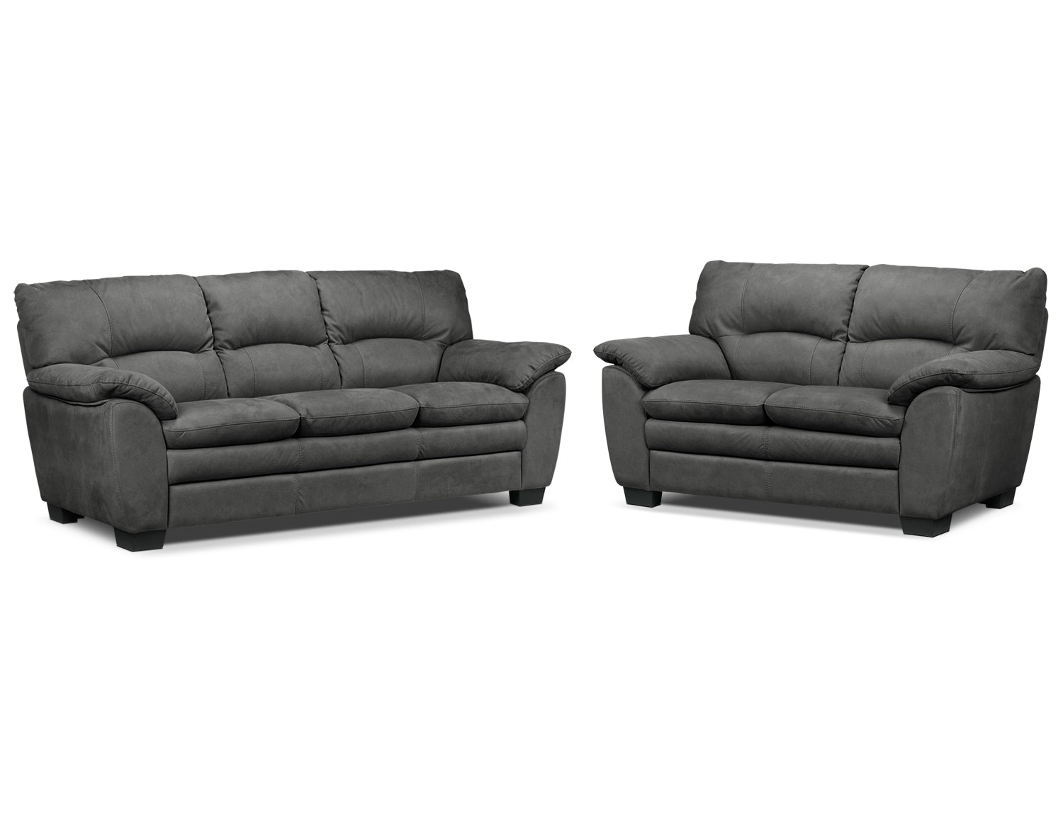 Kelleher Sofa and Loveseat - Charcoal