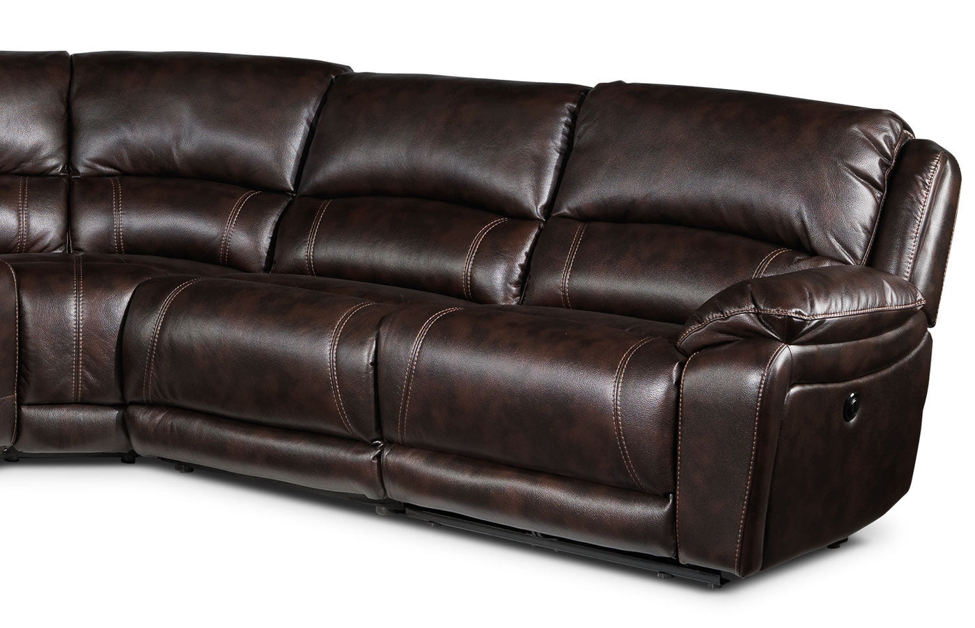Santorini 5-Piece Power Reclining Sectional - Walnut