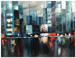 Blue City Framed Painting (48" X 36")
