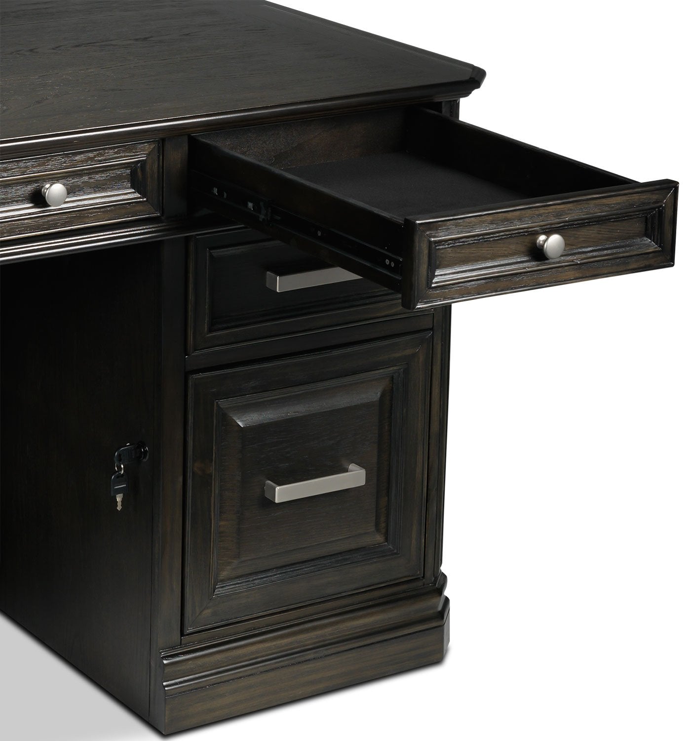 Copley 3-Piece Executive Desk - Deep Grey