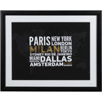 World Cities Framed Print (20" X 16")