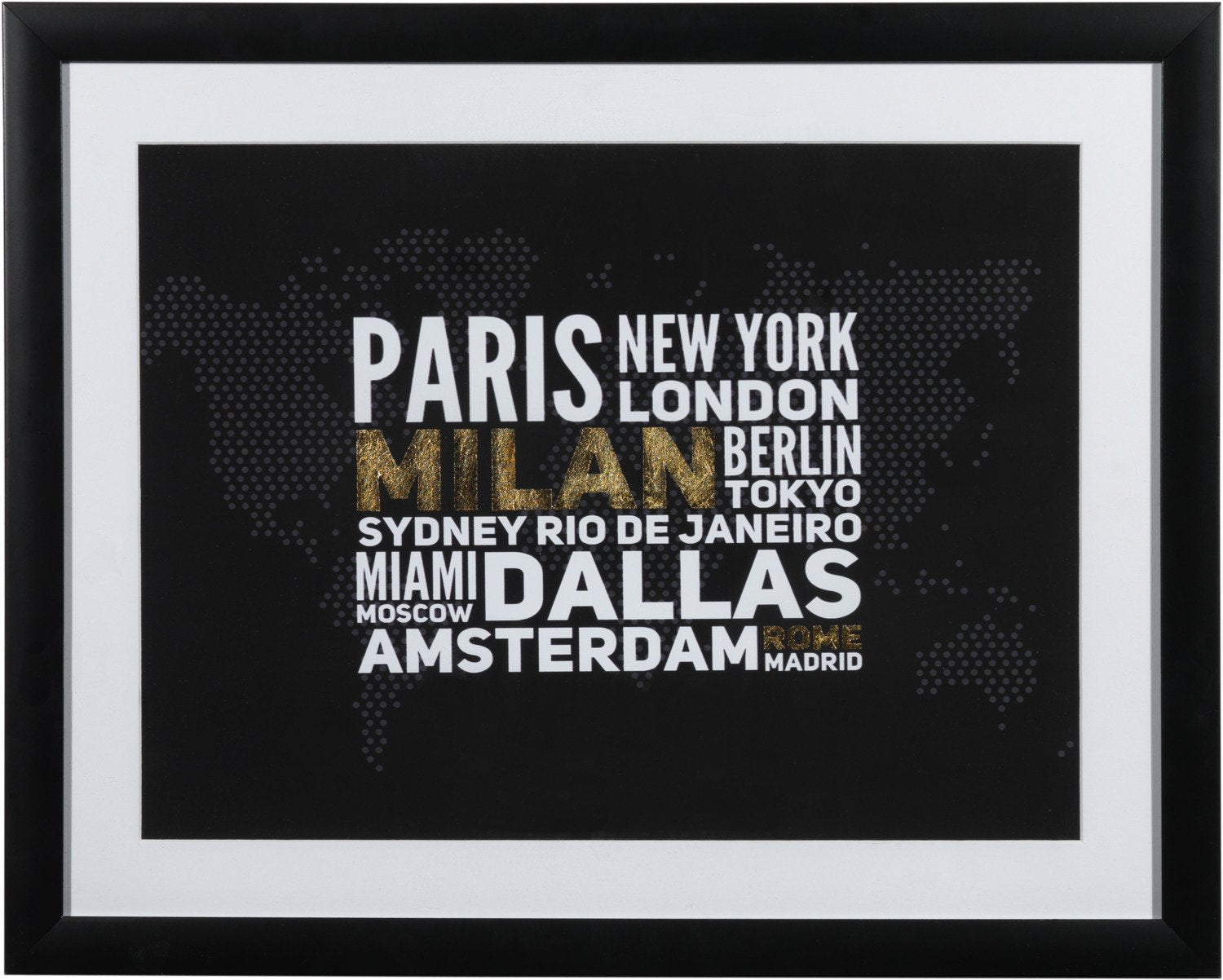World Cities Framed Print (20" X 16")