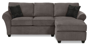 Althea 2-Piece Sectional with Right-Facing Chaise - Charcoal