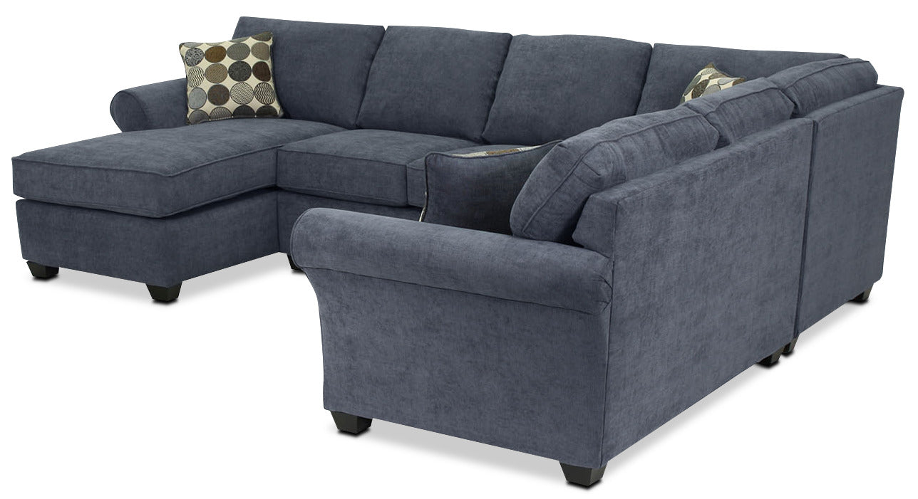 Althea 4-Piece Sectional with Left-Facing Chaise - Navy