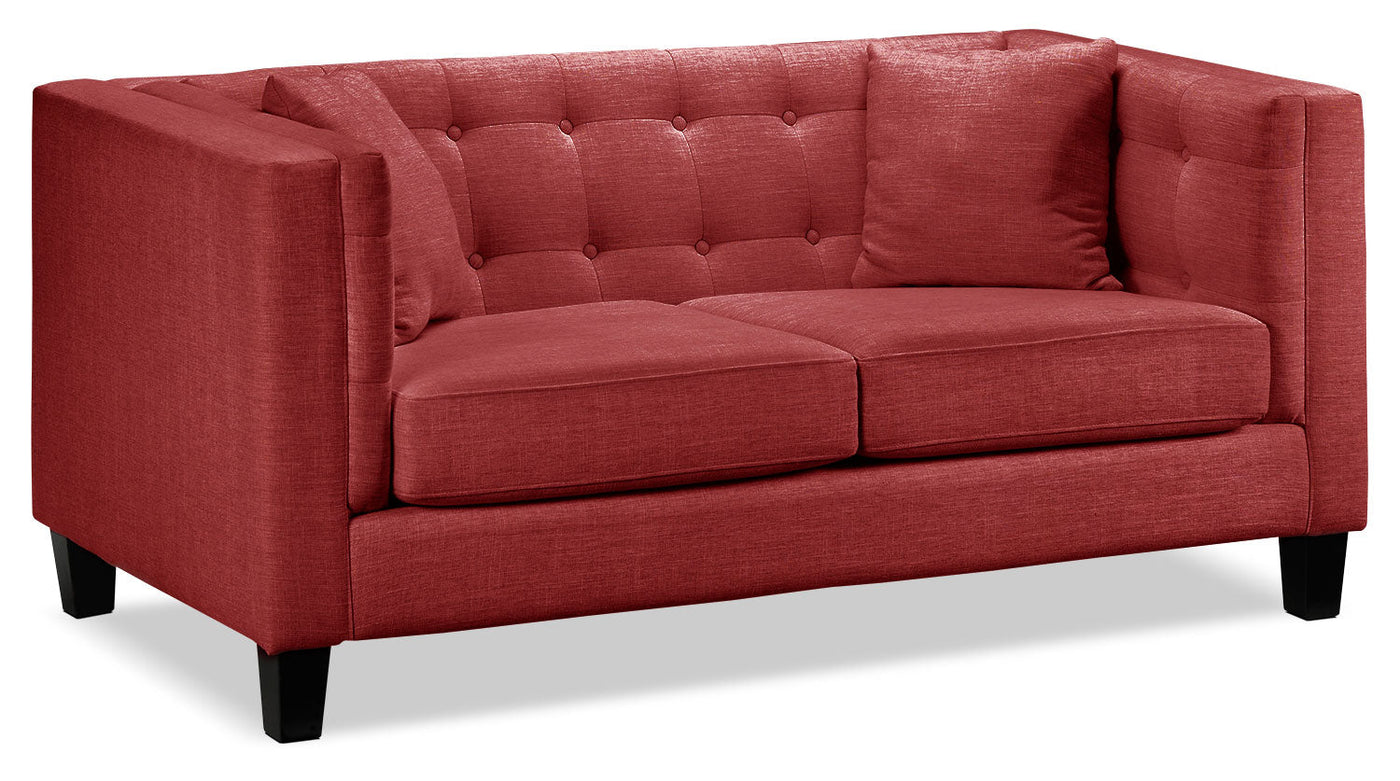Astin Sofa and Loveseat Set - Red
