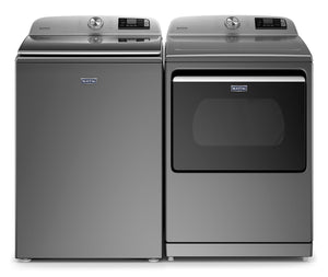 Maytag Metallic Slate Smart Top-Load Washer (6.0 cu. ft.) & Electric Dryer (7.4 cu. ft.) - MVW7230HC/YMED7230HC
