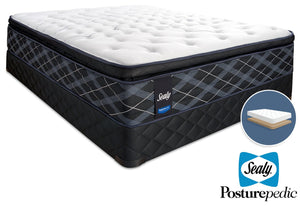 Sealy 6K Cushion Firm Queen Mattress and Low-Profile Boxspring Set
