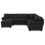 Althea 4-Piece Sectional with Left-Facing Chaise - Black
