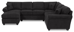 Althea 4-Piece Sectional with Left-Facing Chaise - Black