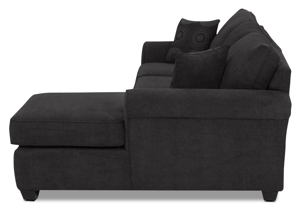 Althea 2-Piece Sectional with Right-Facing Chaise - Black