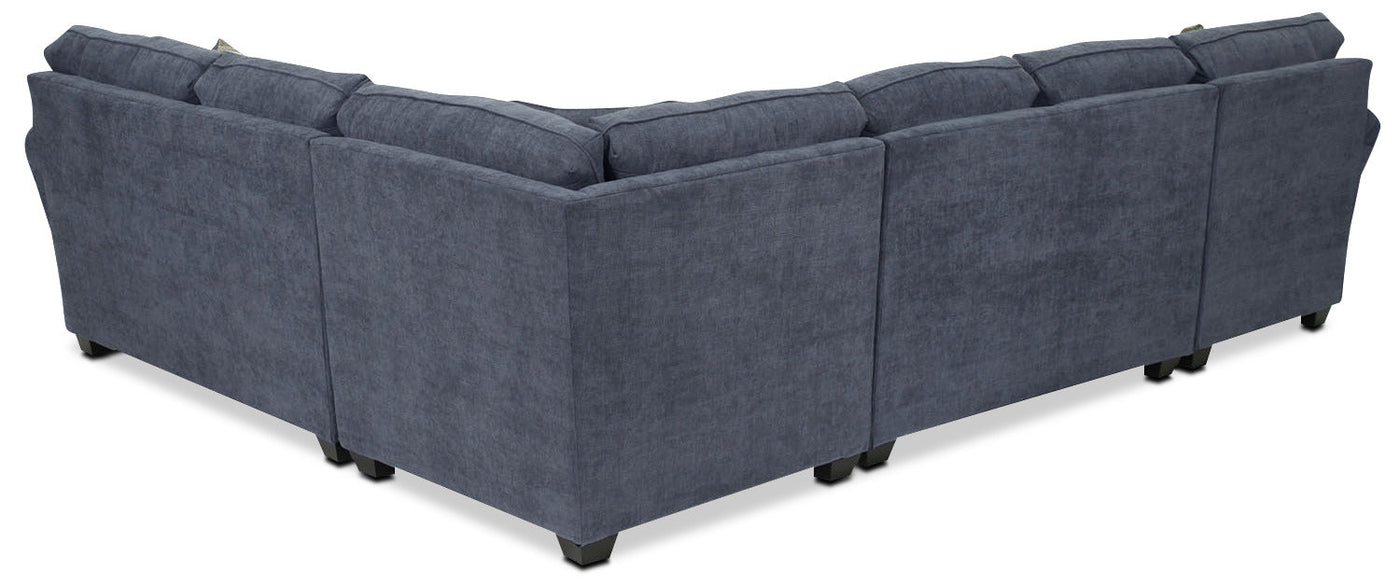 Althea 4-Piece Sectional with Left-Facing Chaise - Navy