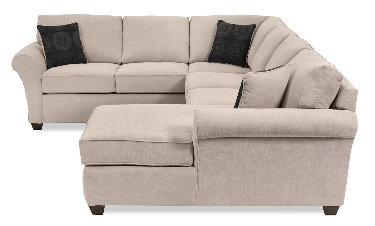 Althea 4-Piece Sectional with Right-Facing Chaise - Mocha