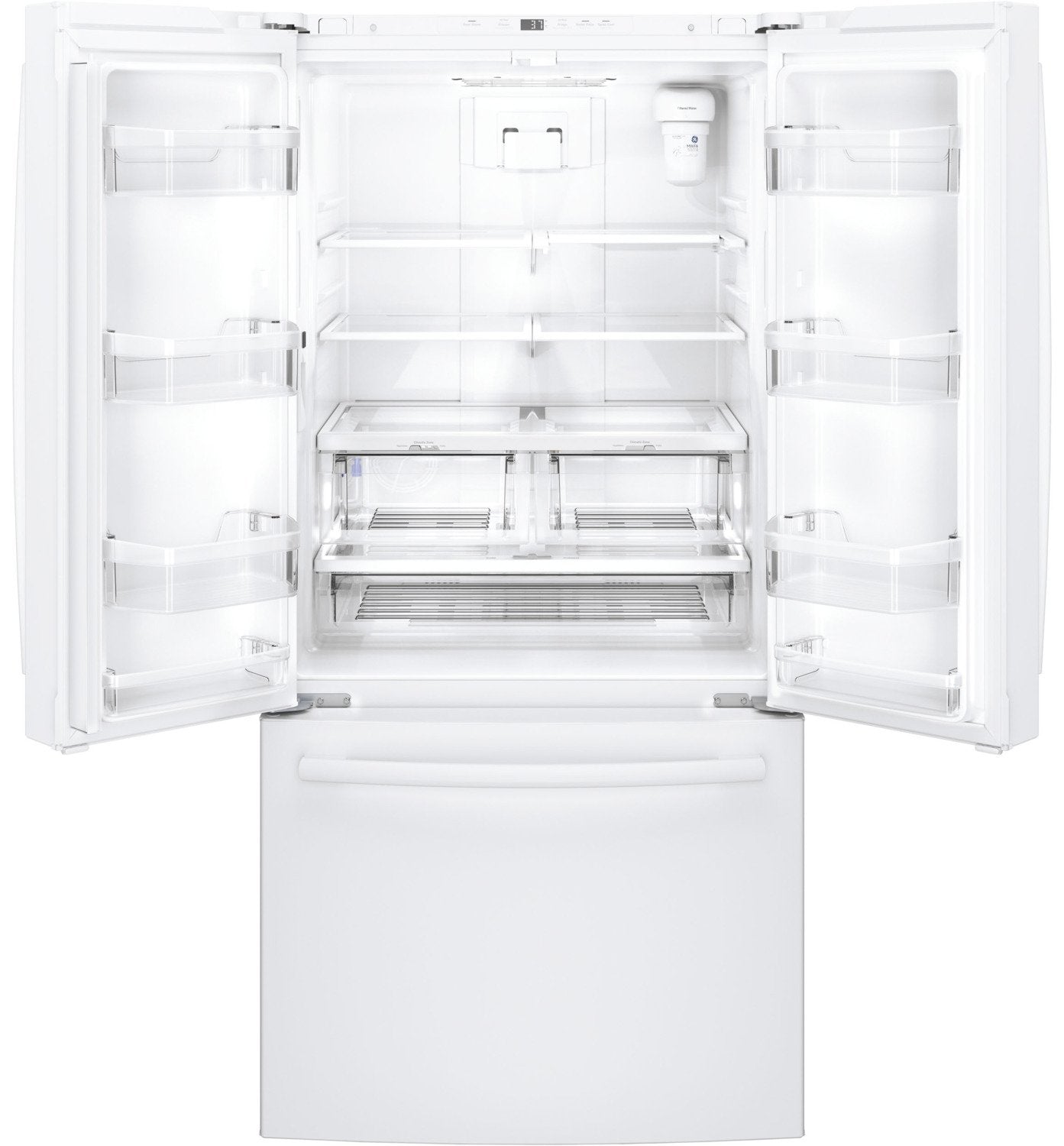 GE White Counter-Depth French Door Refrigerator (18.6 Cu. Ft.) - GWE19JGLWW