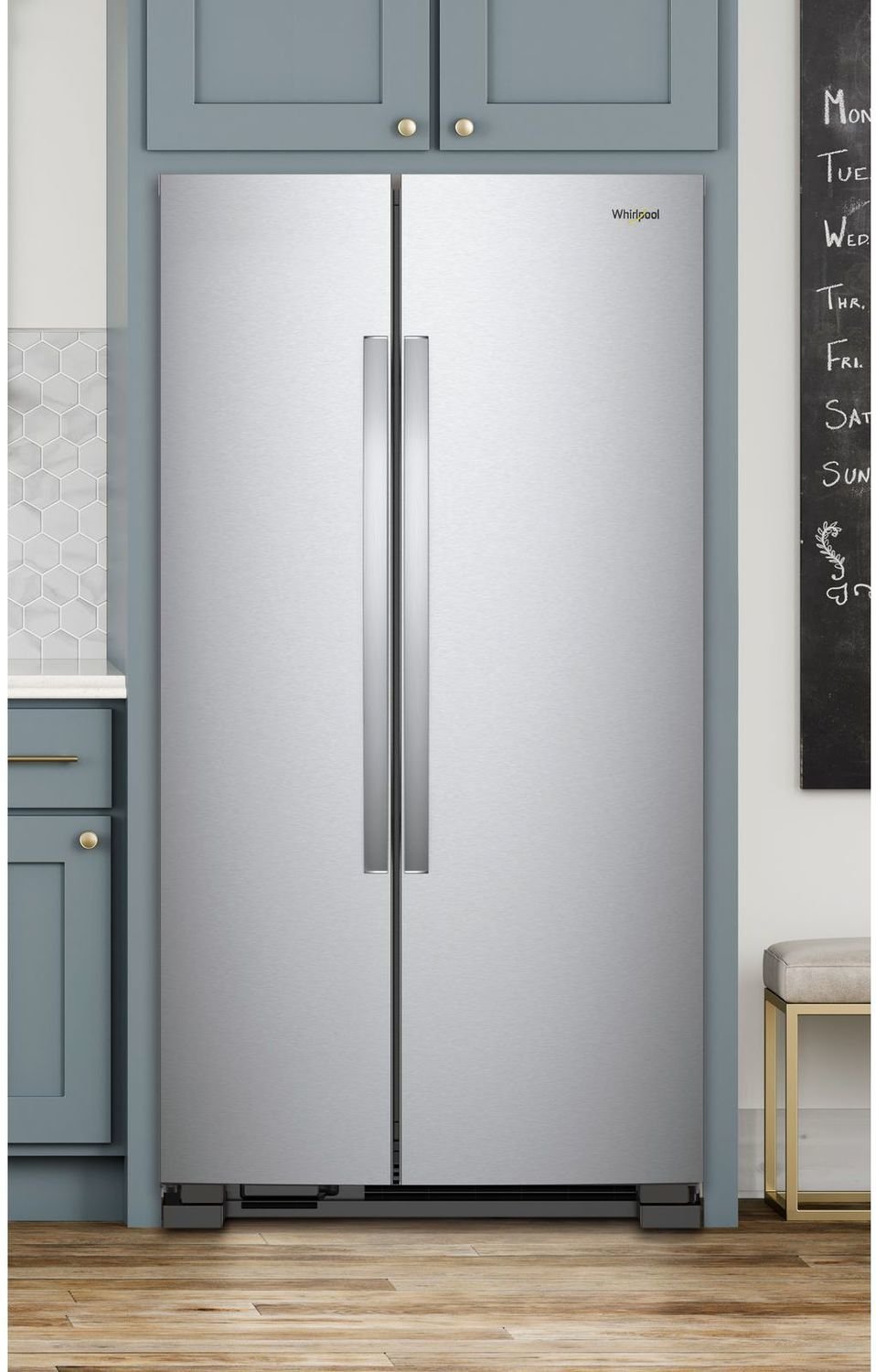 Whirlpool Monochromatic Stainless Steel Side-by-Side Refrigerator (25 Cu. Ft.) - WRS315SNHM