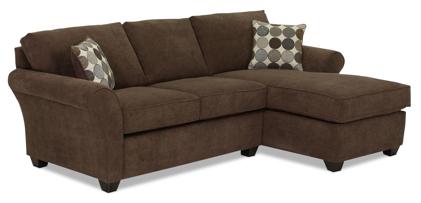 Althea 2-Piece Sectional with Right-Facing Chaise - Coffee
