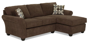 Althea 2-Piece Sectional with Right-Facing Chaise - Coffee