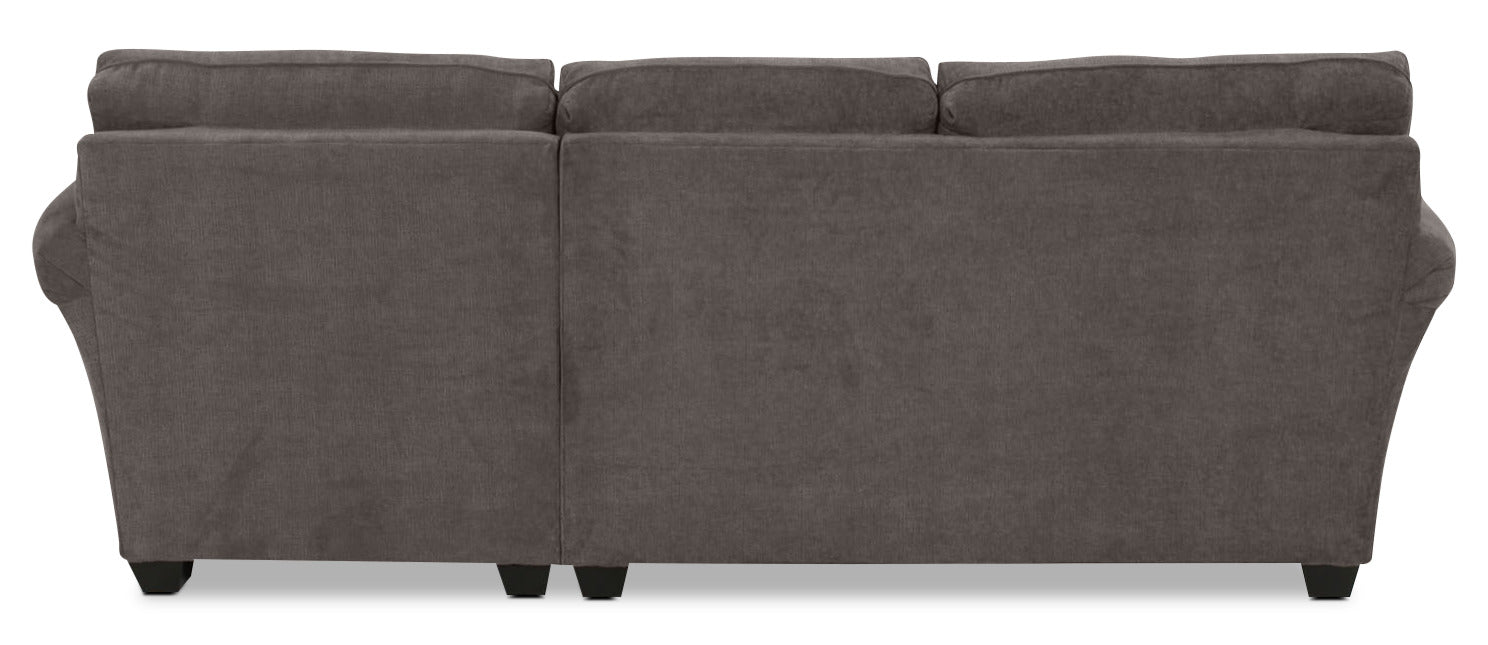 Althea 2-Piece Sectional with Right-Facing Chaise - Charcoal
