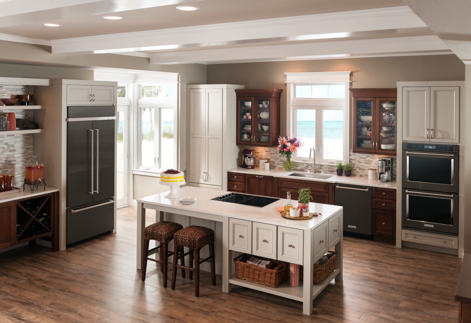 KitchenAid Black Stainless Steel French Door Refrigerator (20.8 Cu. Ft.) - KBFN506EBS