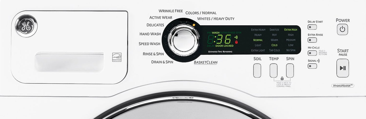 GE White Front-Load Washer (2.6 Cu. Ft. IEC) - WCVH4800KWW