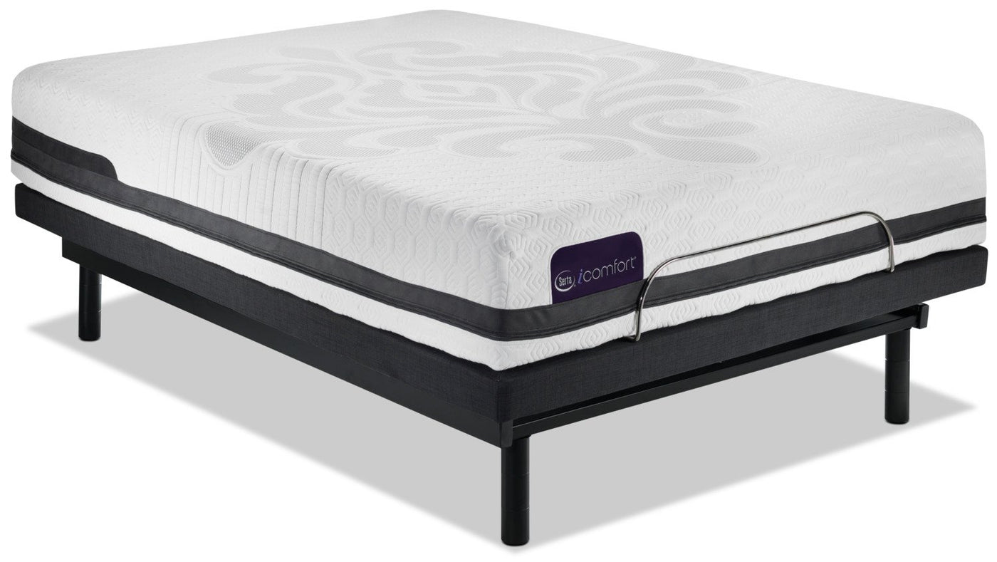 Serta iComfort Eco Peacefulness Plush Queen Mattress/Motion Essentials III Complete Adjustable Base