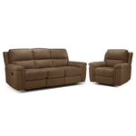 Roarke Reclining Sofa and Recliner Set - Tobacco