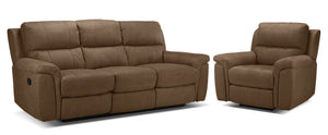 Roarke Reclining Sofa and Recliner Set - Tobacco