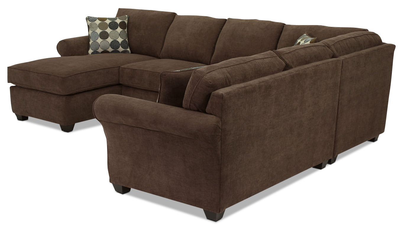 Althea 4-Piece Sectional with Left-Facing Chaise - Coffee