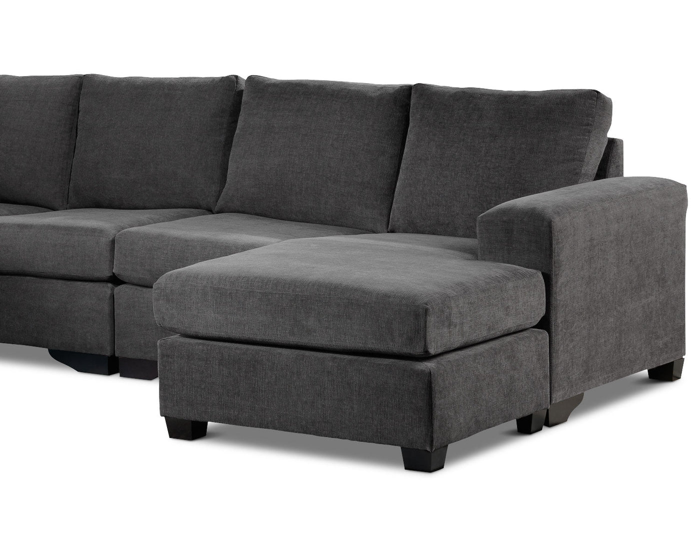 Danielle 3-Piece Sectional with Right-Facing Corner Wedge - Grey