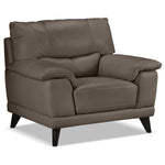 Braylon Leather Chair - African Grey