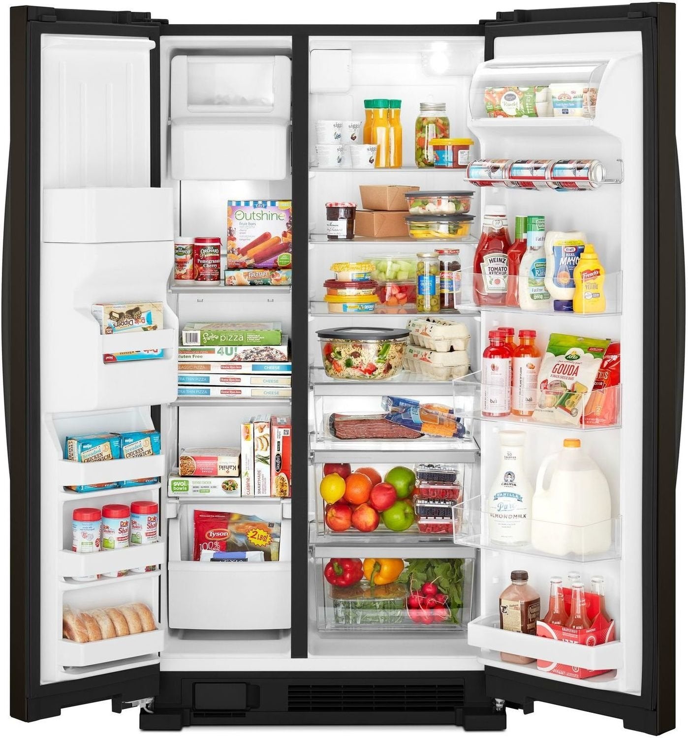 Whirlpool Black Stainless Steel Side-by-Side Refrigerator (25 Cu. Ft.) - WRS325SDHV