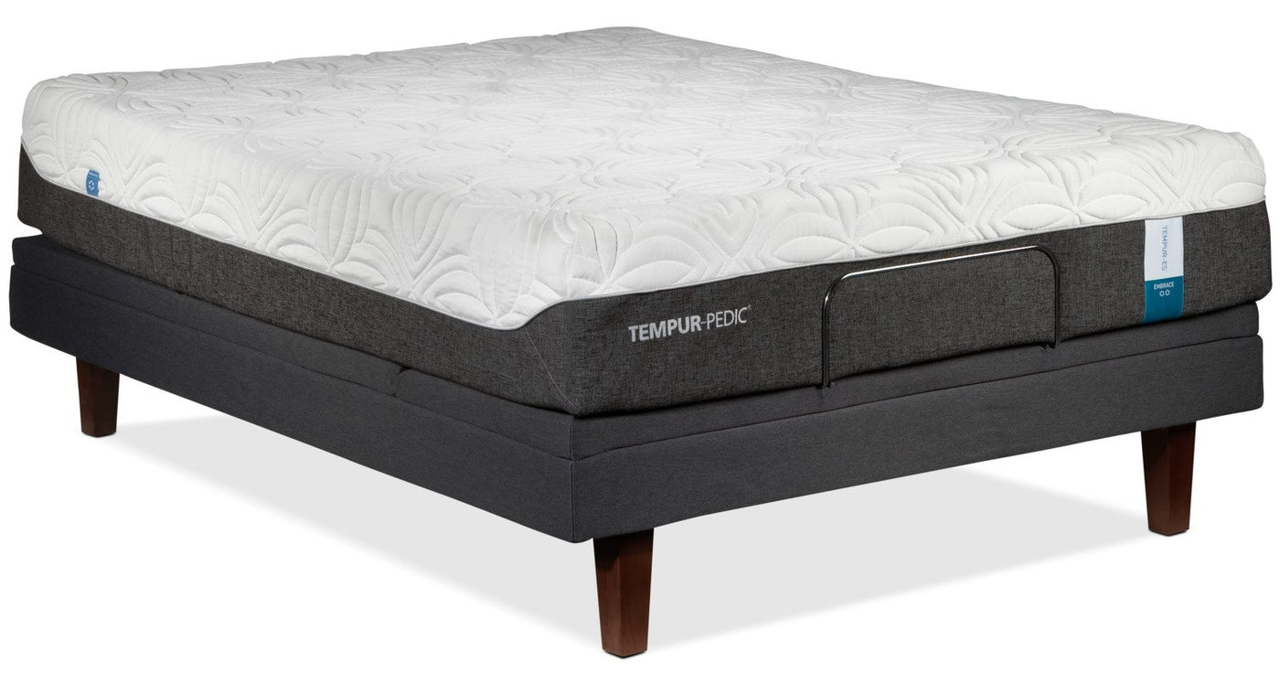 Tempur-Pedic Embrace 2.0 Plush King Mattress and Split Complete Adjustable Base Set