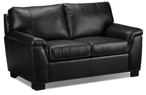 Reynolds Leather Loveseat - Black