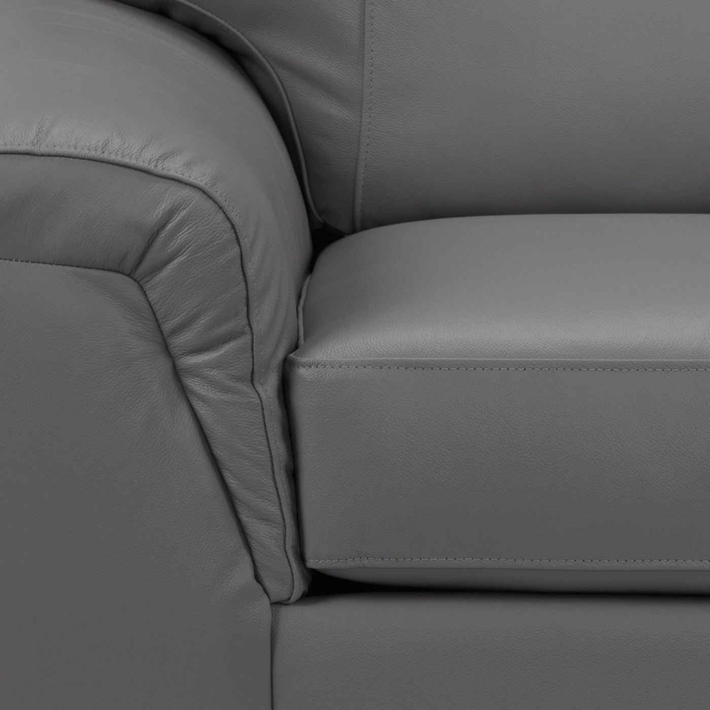 Reynolds Leather Sofa and Chair Set - Grey