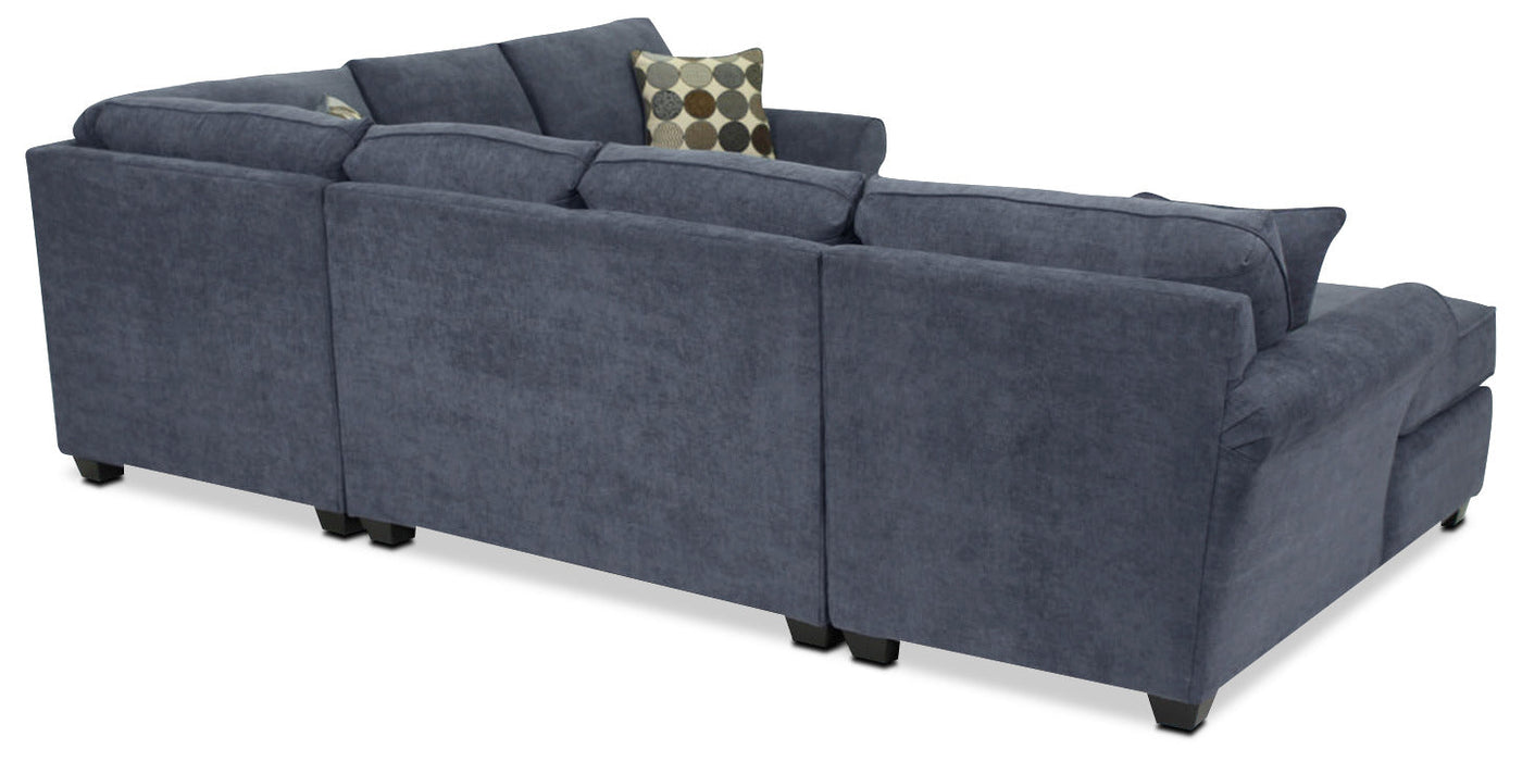 Althea 4-Piece Sectional with Left-Facing Chaise - Navy