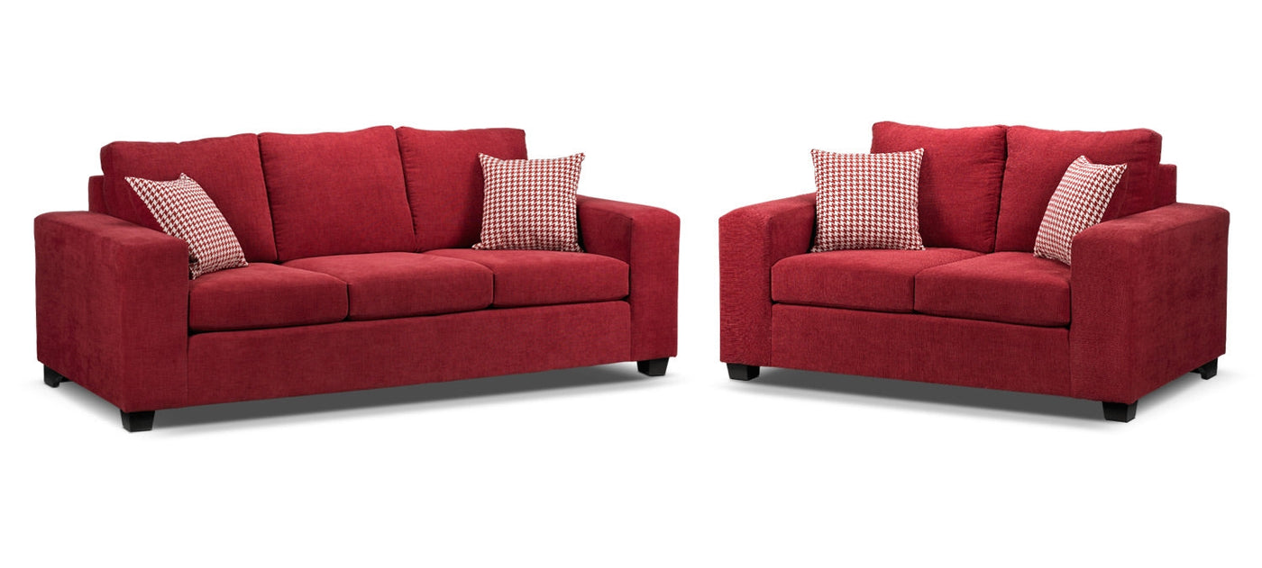 Fava 2 Pc. Living Room Package w/Loveseat - Red