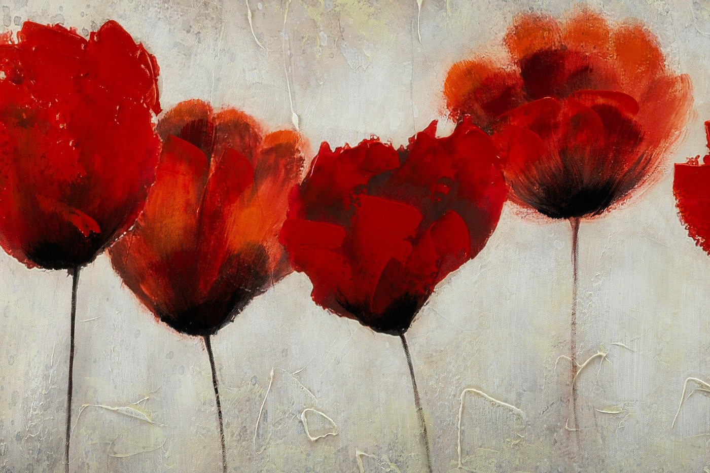 Red Blossoms Canvas Painting (60" X 30")