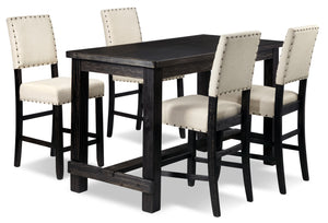 Jackson 5-Piece Counter-Height Dining Set - Dark Grey and Cream