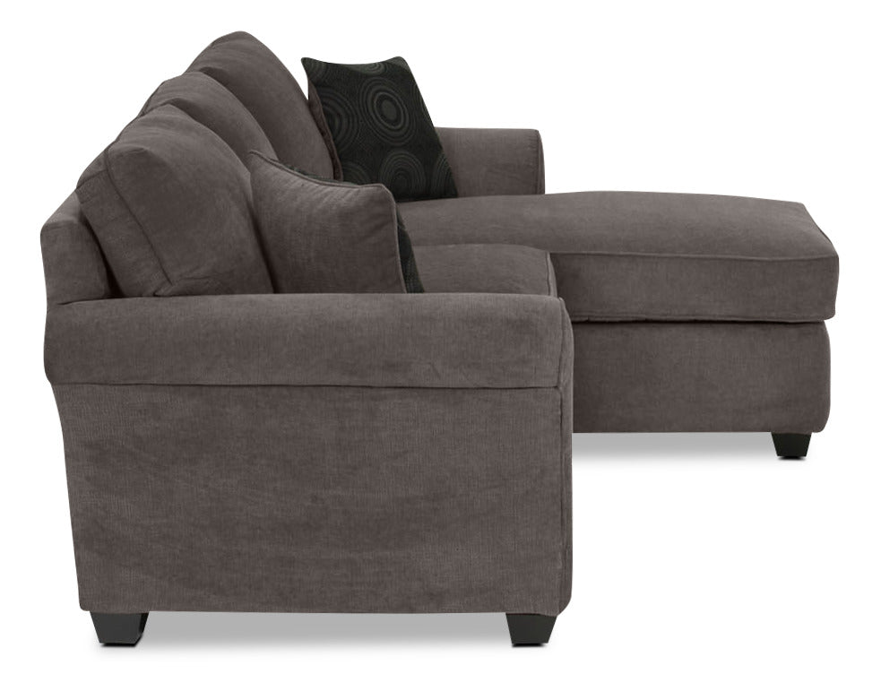 Althea 2-Piece Sectional with Right-Facing Chaise - Charcoal