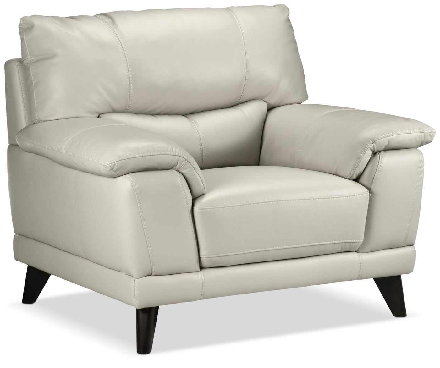 Braylon Leather Sofa, Loveseat and Chair Set - Silver Grey