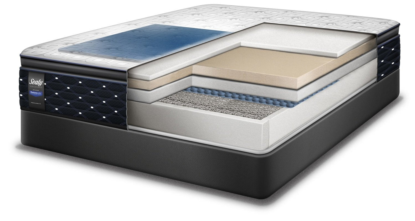 Sealy Narrative Cushion Firm Twin Mattress and Low-Profile Boxspring Set