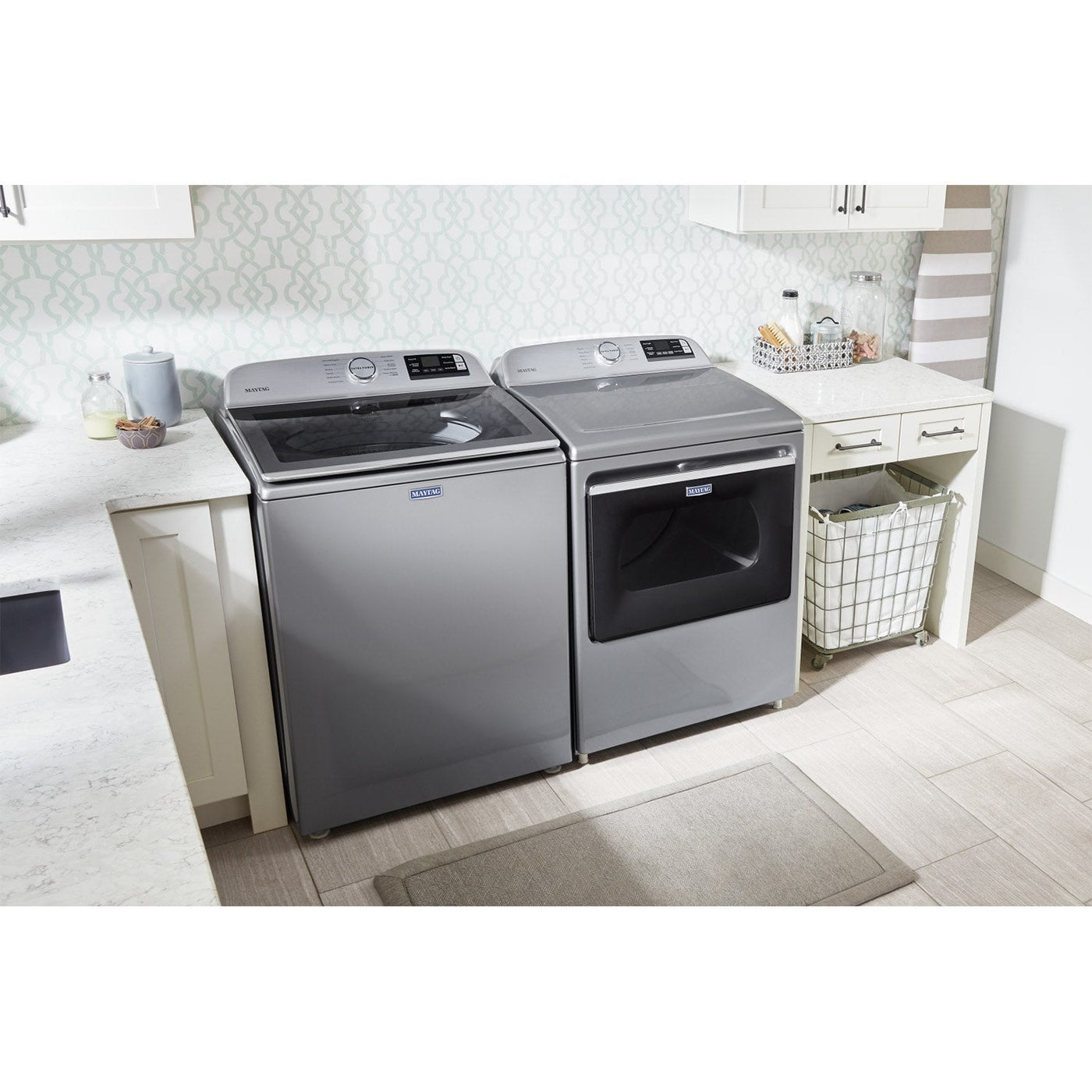 Maytag Metallic Slate Smart Top-Load Washer (5.4 cu. ft.) & Smart Gas Dryer (7.4 cu. ft.) - MVW6230HC/MGD6230HC