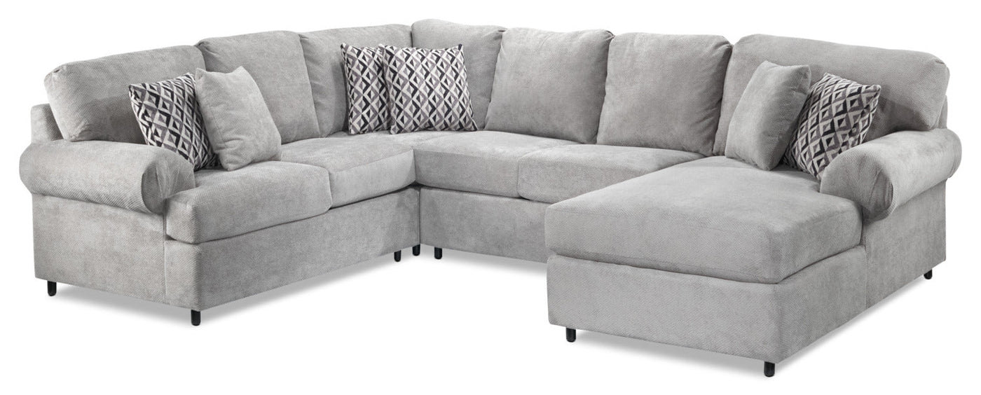 Jupiter 4-Piece Sectional with Right-Facing Chaise - Ash