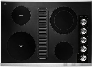 KitchenAid Stainless Steel 30" Electric Downdraft Cooktop - KCED600GSS