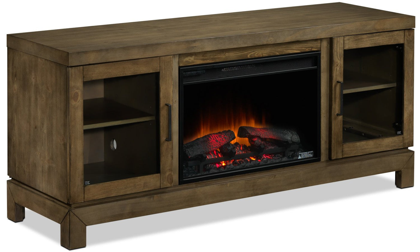 Berkeley Fireplace TV Stand - Grayish Brown