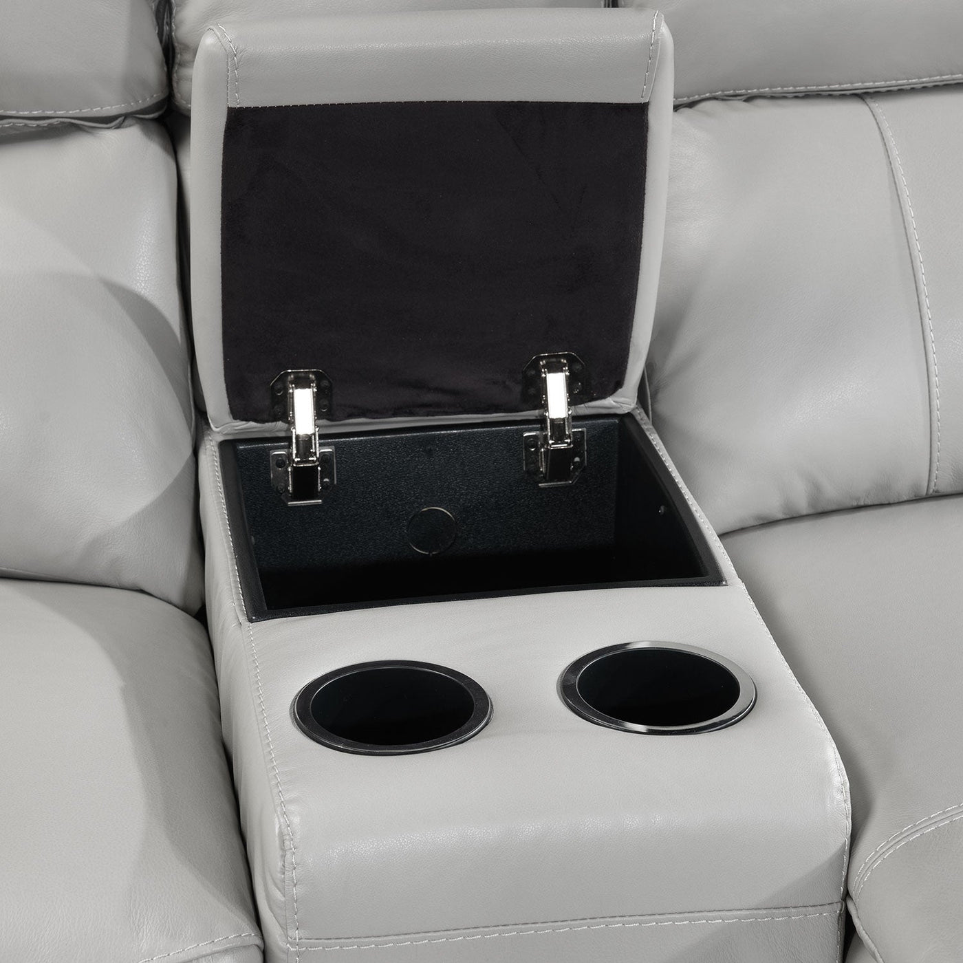 Holton 6-Piece Leather Sectional with Right-Facing Chaise - Grey