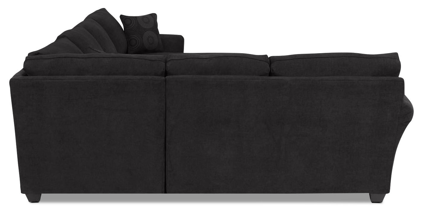 Althea 4-Piece Sectional with Right-Facing Chaise - Black