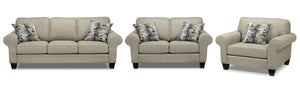 Drake Sofa, Loveseat and Chair Set - Taupe