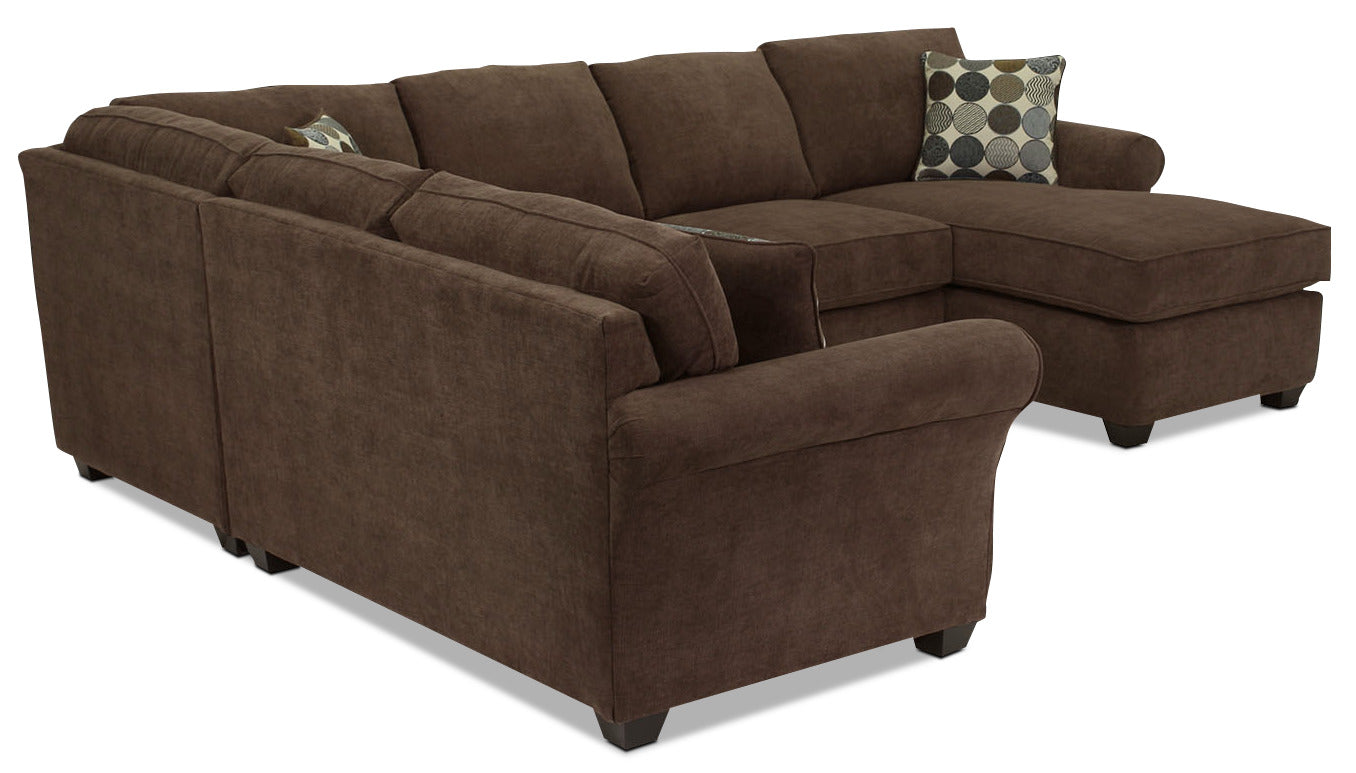 Althea 4-Piece Sectional with Right-Facing Chaise - Coffee