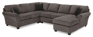 Althea 4-Piece Sectional with Right-Facing Chaise - Charcoal