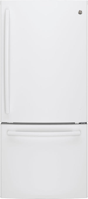 GE White BOTTOM-FREEZER REFRIGERATOR (20.9 CU. FT.) - GBE21AGKWW
